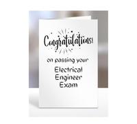 Congratulations on passing your Electrical Engineer exam card, gifts for men, women, friend, colleague, boss, manager, presents for christmas, A5-244a_271