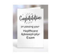 Congratulations on passing your Healthcare Administrator exam card, gifts for men, women, friend, colleague, boss, manager, presents for christmas, A5-244b_77