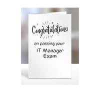 Congratulations on passing your IT Manager exam card, gifts for men, women, friend, colleague, boss, manager, presents for christmas, A5-244b_134