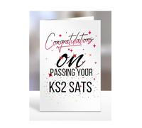 Congratulations on passing your KS2 SATs Card, Gifts for Men or Women, Presents for Christmas, Greetings Card, Him, Her, Female, Male, A5-115_58