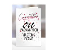 Congratulations on passing your MASTER'S EXAMS Card, Gifts for Men or Women, Presents for Christmas, Greetings Card, Him, Her, Female, Male, A5-115_64
