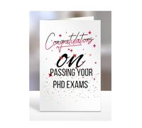 Congratulations on passing your PHD EXAMS Card, Gifts for Men or Women, Presents for Christmas, Greetings Card, Him, Her, Female, Male, A5-115_89
