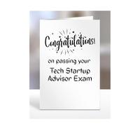 Congratulations on passing your Tech Startup Advisor exam card, gifts for men, women, friend, colleague, boss, manager, presents for christmas, A5-244c_227