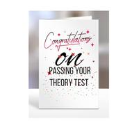 Congratulations on passing your theory test Card, Gifts for Men or Women, Presents for Christmas, Greetings Card, Him, Her, Female, Male, A5-115_110