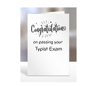 Congratulations on passing your Typist exam card, gifts for men, women, friend, colleague, boss, manager, presents for christmas, A5-244c_258