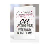 Congratulations on passing your VETERINARY NURSE EXAMS Card, Gifts for Men or Women, Presents for Christmas, Greetings Card, Him, Her, Female, Male, A5-115_116