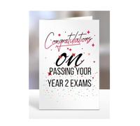 Congratulations on passing your YEAR 2 EXAMS Card, Gifts for Men or Women, Presents for Christmas, Greetings Card, Him, Her, Female, Male, A5-115_122