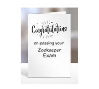 Congratulations on passing your Zookeeper exam card, gifts for men, women, friend, colleague, boss, manager, presents for christmas, A5-244d_6