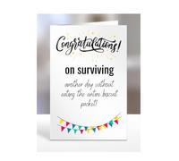 Congratulations on surviving another day without eating the entire biscuit packet! card, Funny Cards for, Men, Women, Friends, Mum and Dad, Hilarious, Rude, A5-357a_47