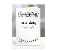 Congratulations on surviving sleepless nights card, Funny Cards for, Men, Women, Friends, Mum and Dad, Hilarious, Rude, A5-357c_28