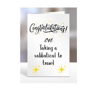 Congratulations on Taking a sabbatical to travel Card, Gifts for Men, Women, Presents for Man, Woman or Person, Greetings Card, Funny, Joke, Silly, Gag, A5-128_154