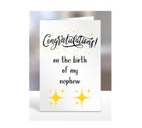 Congratulations on the birth of my nephew, card, gifts for men, women, greetings card, presents for christmas, new mum, dad, daughter, son, A5-82_58
