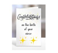 Congratulations on the birth of your niece, card, gifts for men, women, greetings card, presents for christmas, new mum, dad, daughter, son, A5-82_117