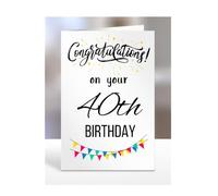 Congratulations on your 40th Birthday Card, gifts for men, women, him, her, happy, presents, cards, female, male, congrats, 40 years, A5-312_20