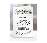 Congratulations on your 87th Birthday Card, gifts for men, women, him, her, happy, presents, cards, female, male, congrats, 87 years, A5-312_67
