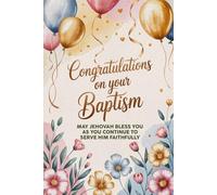 Congratulations On Your Baptism: May Jehovah Bless You as You continue To Serve Him Faithfully, JW Jehovah's Witnesses Notebook