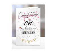 Congratulations on your beautiful new baby cousin card gifts for daughter, sister, daughter in law, son, son inlaw, niece, nephew, grandson, brother, A5-119_21
