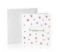 Congratulations on Your Engagement Card, Congratulations You're Engaged, Heart Pattern Engagement Greeting Card with Envelope, Gift for Couple Daughter Son or Friends, 13x13CM
