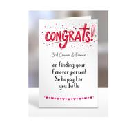 Congratulations on your engagement card for 3rd Cousin & Fiance, Gifts for Men, Women, Engaged Presents, Congrats on finding your forever person, A5-318a_4