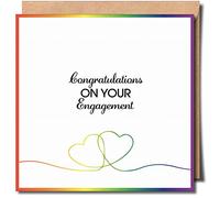 Congratulations on your Engagement Greeting card - Lesbian engagement card - Gay engagement Greeting card - LGBTQIA+ card LGBT card - 150mm x 150mm Premium Card 300gsm