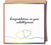 Congratulations on your EnGAYgement Greeting card - Lesbian engagement card - Gay engagement Greeting card - LGBTQIA+ card LGBT card - 150mm x 150mm Premium Card 300gsm