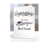 Congratulations on your graduation Best Friend card present, gifts for men, women, female, male, A5-130_17