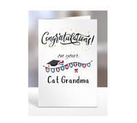 Congratulations on your graduation Cat Grandma card present, gifts for men, women, female, male, A5-130_44