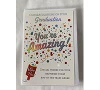Congratulations On Your Graduation You're Amazing! Graduation Card Open General Generic Well Done Exam Results Passed Passing Pass Multi Spots/Silver Words Foil Detail(PH48324)