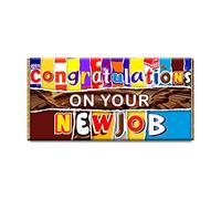 Congratulations On Your New Job Chocolate Bar Gift Wrapper Gift Present For Sister, Brother, friend, Sir, Madam (#328) (without chocolate bar)