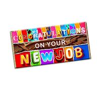 Congratulations on your new job Chocolate Bar Wrapper Novelty Gift present for Marriage Wedding Engagement Birthday Baby shower Christmas (#1328) (with chocolate bar)