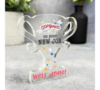 Congratulations On Your New Job Present Well Done Trophy Plaque Keepsake Gift - Small Gifts For Him For Her, Present, Acrylic Plaque, Unqiue Gift, Ornament, Décor, Plaque, trinket, Keepsake Gift