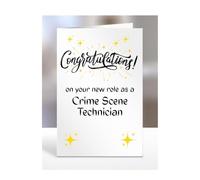 Congratulations on your new role as Crime Scene Technician card, for men, women, colleague, boss, manager, supervisor, friend, gifts or presents, A5-222a_208