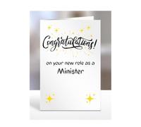 Congratulations on your new role as Minister card, for men, women, colleague, boss, manager, supervisor, friend, gifts or presents, A5-222b_237