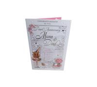 Congratulations On Your Pearl Anniversary Mum & Dad 30th Wedding Anniversary Card Champagne/Roses Foil Detail Large Card