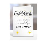 Congratulations on your promotion card, for Step Brother, gifts for men, women, him, her, female, male, presents for Christmas, new, so proud of you, A5-170_182