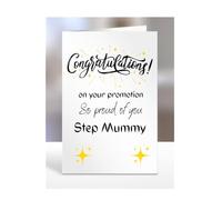 Congratulations on your promotion card, for Step Mummy, gifts for men, women, him, her, female, male, presents for Christmas, new, so proud of you, A5-170_189