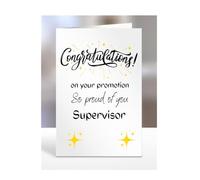 Congratulations on your promotion card, for Supervisor, gifts for men, women, him, her, female, male, presents for Christmas, new, so proud of you, A5-170_199