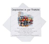 Congratulations on your Promotion Firefighter Card, Card for Promoted Firefighter with Poem Verse