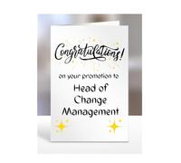 Congratulations on your promotion to Head of Change Management, card, gifts, present, for, men, women, colleagues, boss, manager, friend, supervisor, work, A5-236_32