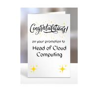 Congratulations on your promotion to Head of Cloud Computing, card, gifts, present, for, men, women, colleagues, boss, manager, friend, supervisor, work, A5-236_42