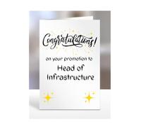 Congratulations on your promotion to Head of Infrastructure, card, gifts, present, for, men, women, colleagues, boss, manager, friend, supervisor, work, A5-236_154