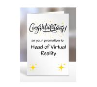 Congratulations on your promotion to Head of Virtual Reality, card, gifts, present, for, men, women, colleagues, boss, manager, friend, supervisor, work, A5-236_292