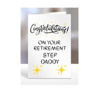 Congratulations on your retirement Step Daddy Card, Gifts for Men, Women, Presents for Retired Man, Woman or Person, Greetings Card, Retire, A5-124_181