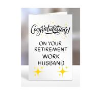 Congratulations on your retirement Work Husband Card, Gifts for Men, Women, Presents for Retired Man, Woman or Person, Greetings Card, Retire, A5-124_212
