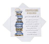Congratulations On Your University Offer Card, Congrats On Your Uni Place Card with Poem Verse for Him Her, Navy Bookstack