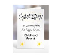 Congratulations on your wedding card for Childhood Friend, gifts for men, women, him, her, male, female, presents for christmas, A5-195_52