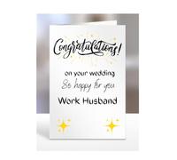 Congratulations on your wedding card for Work Husband, gifts for men, women, him, her, male, female, presents for christmas, A5-195_224