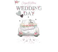 Congratulations On Your Wedding Day Hand-Finished Champagne Wedding Card JGS772