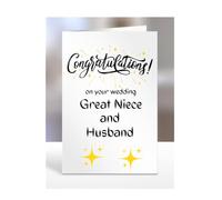 Congratulations on your wedding, Great Niece and husband, greetings card, A5-93_75