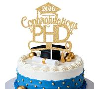 Congratulations PHD 2025 Cake Topper, PHinally Done Cake Decorations, Congrats Grad, Class of 2025 Graduation Party Decorations Supplies Gold Glitter